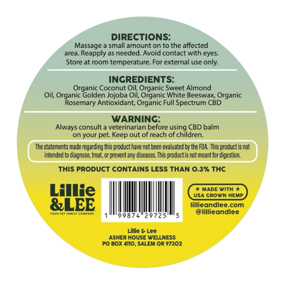 500mg CBD Balm | Relief + Restore - for Pets