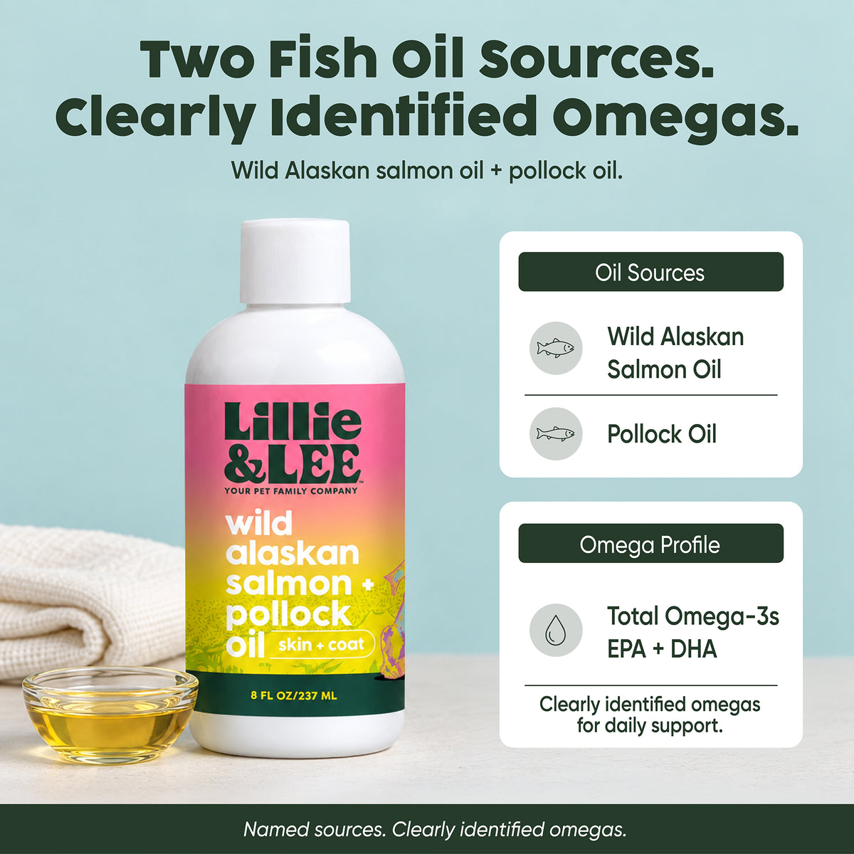 Wild Alaskan Salmon & Pollock Oil | Brain + Heart - for Pets