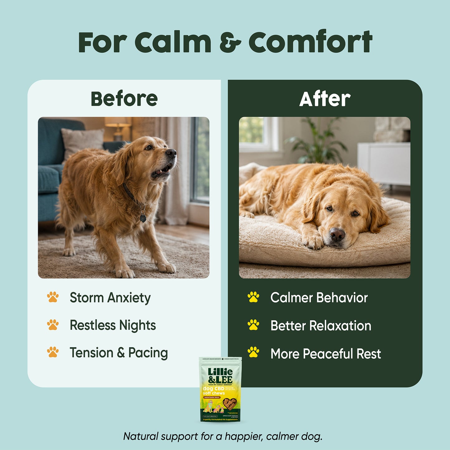 CBD Soft Chews | Calm + Comfort - for Pets