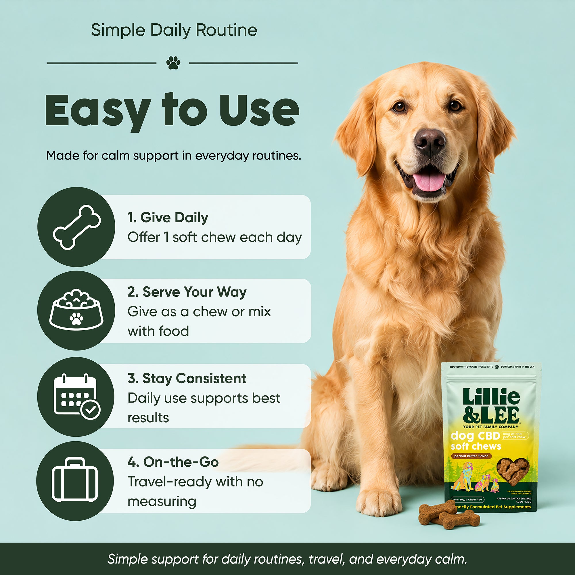 CBD Peanut Butter Soft Chews for Dogs | Asher House Wellness