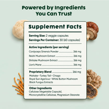 Mushroom Complex Supplement | Defense + Focus